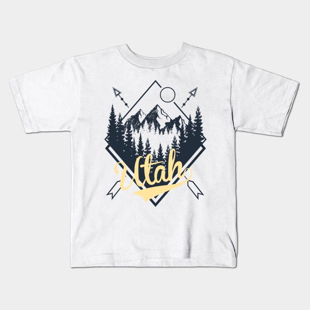 Utah Kids T-Shirt by LaarniGallery